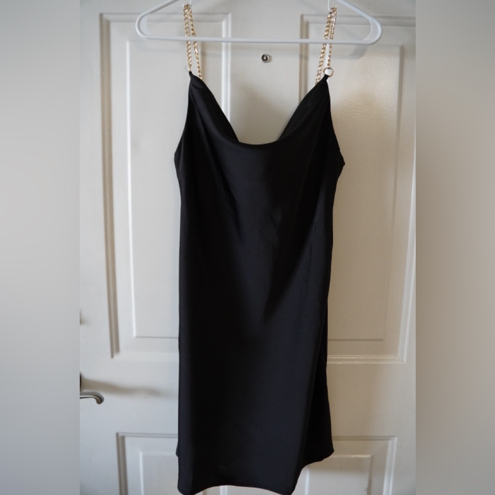 Urban outfitters Elegant Black Dress with Chain Straps NWT